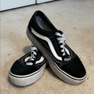 Vans Black and White Low-Top Shoes